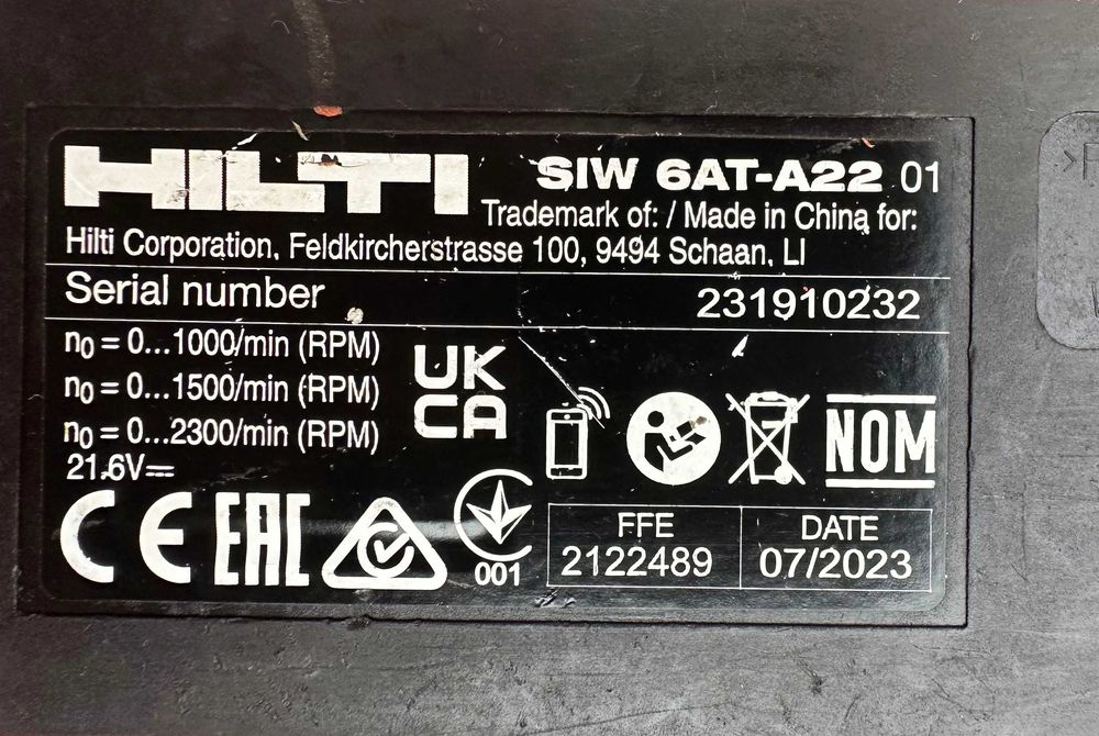 Hilti SiW 6AT-A22 - Акумулаторен гайковерт 22V 5.2Ah