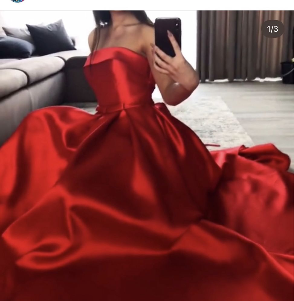 Платье красное бальное 35000