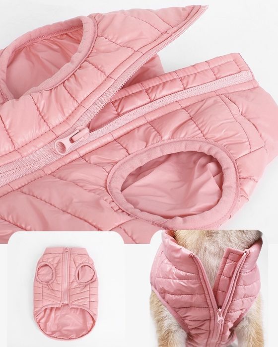 Кучешки дрешки яке за куче елек ватиран за куче кучешка блуза розово