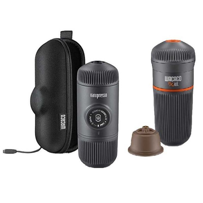 Nanopresso espressor portabil cafea macinata + capsule DG si Nespresso