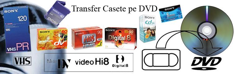 10 lei transfer casete video pe Dvd- Bluray