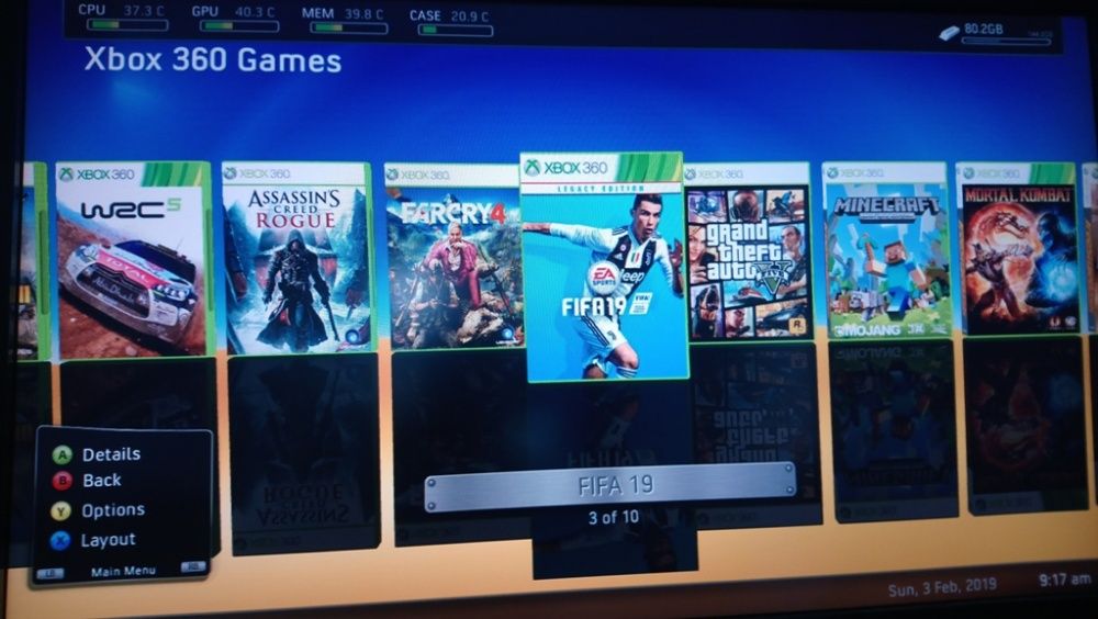 Xbox 360 Modat Rgh cu Jocuri incluse pe Hdd Fifa19, Gta 5...