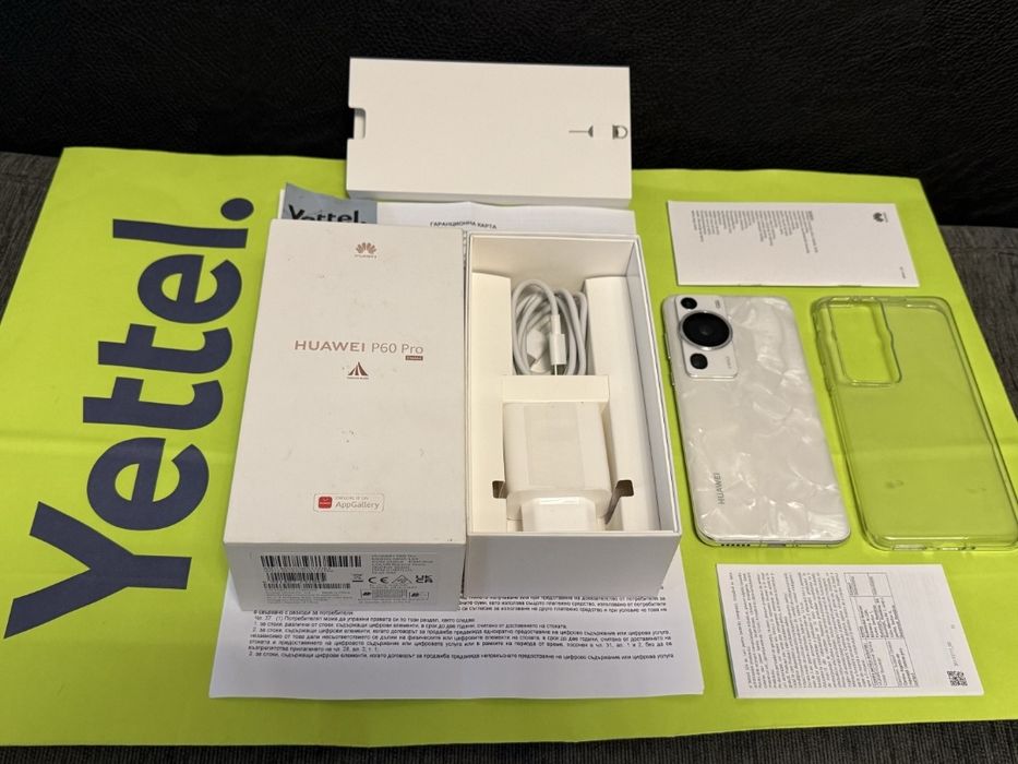 КАТО НОВ 256GB Huawei P60 Pro Yettel Гаранция 2028 Pearl / White