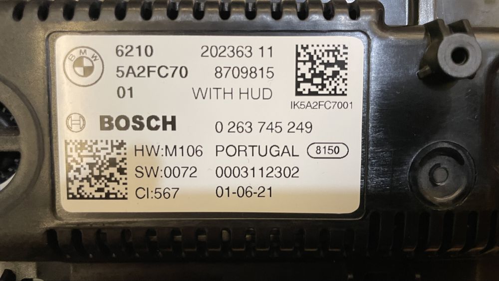 BMW G20 G30 G11 G05 G06 G18 G14 3 4 5 7 8 X Табло 6wb 6U3A с HUD
