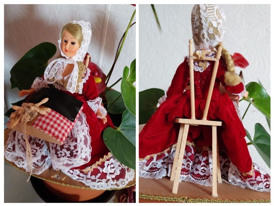 Дървена кукла с българска носия,детски мини барабани и други