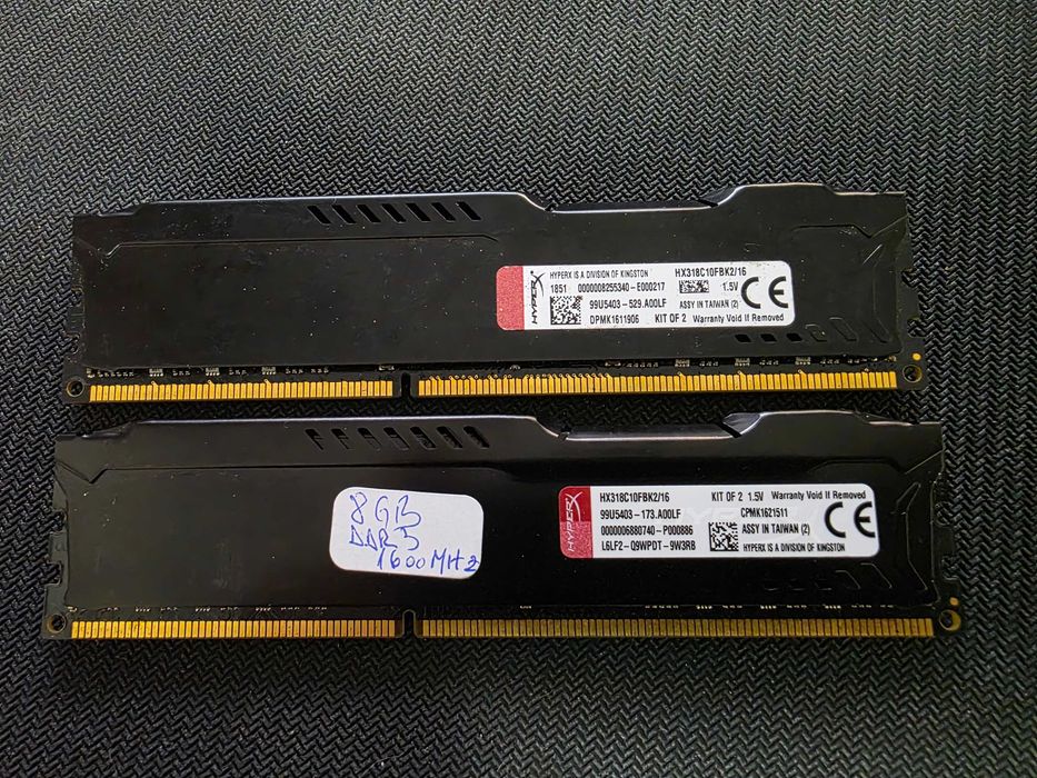Memorie 16GB DDR3 1600MHz Kingston Fury Hyper X, 2 x 8gb
