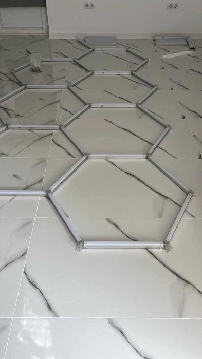 Lumini Led Hexagon 14 Hexagoane fara rama- 456W ,45.000 lumeni