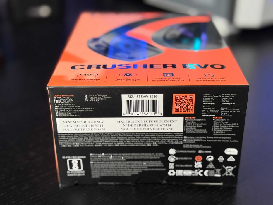 Casti Audio Skullcandy Crusher EVO cu Bass Senzorial Wireless Negru