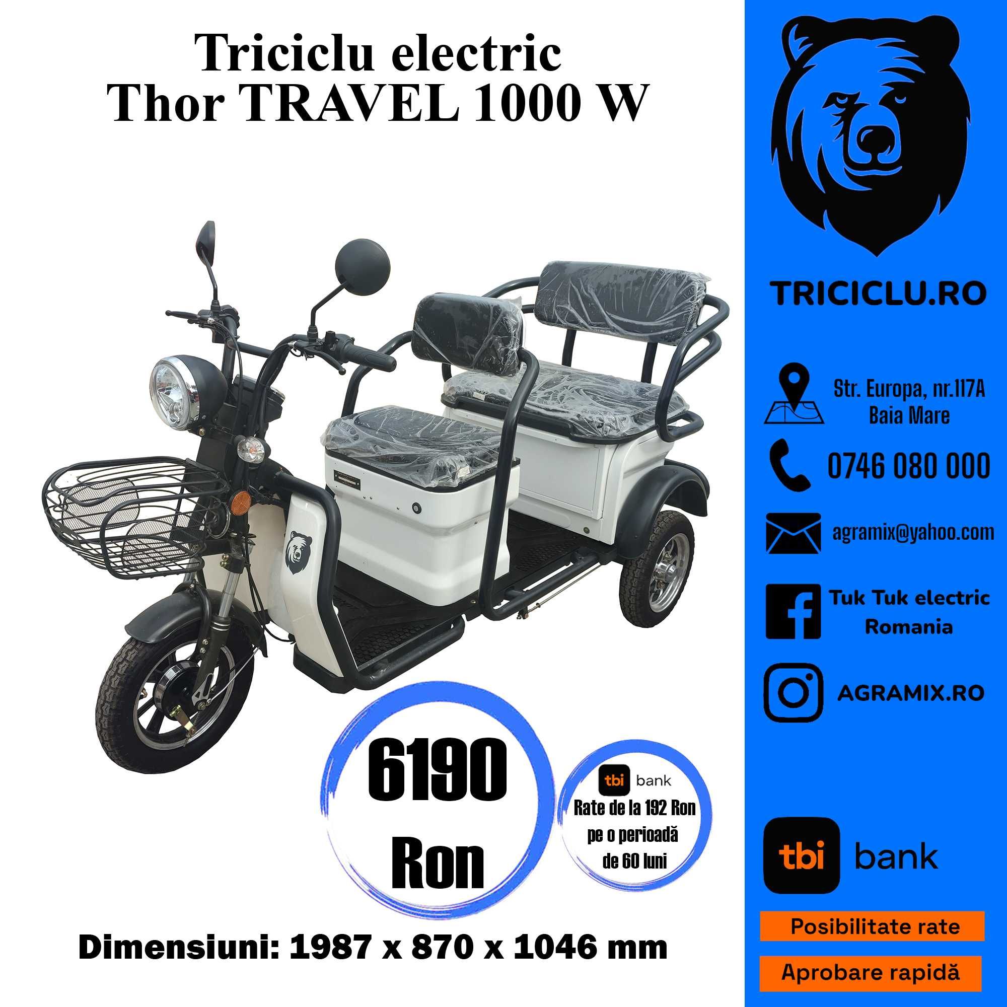 Thor travel triciclu electric cu CIV tuktuk Agramix NOU