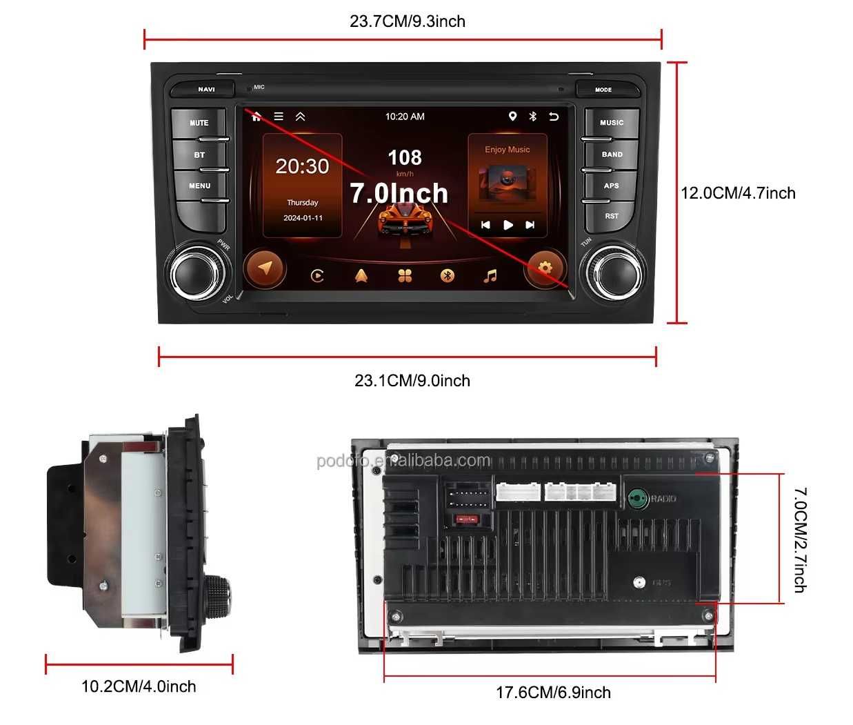 Мултимедия за Audi A4 B6 B7 RS4 навигация Android плеър 2DIN А4 Ауди