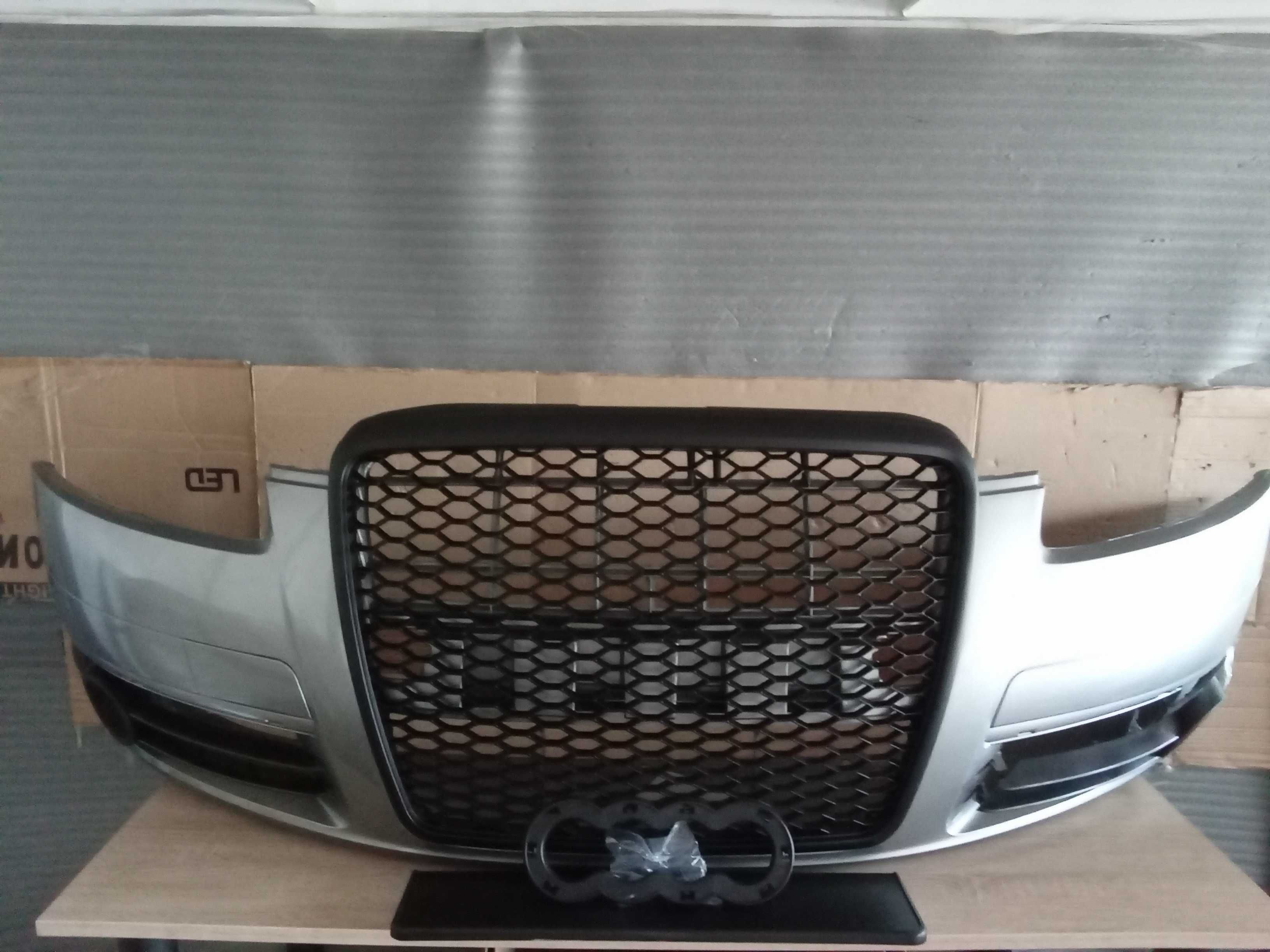 Pachet Bara Grila radiator fata Audi A6 C6 Gri Argintiu Negru 04-08