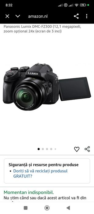 Aparat foto digital Panasonic LUMIX FZ300 cu zoom extins, 12,1 megapix