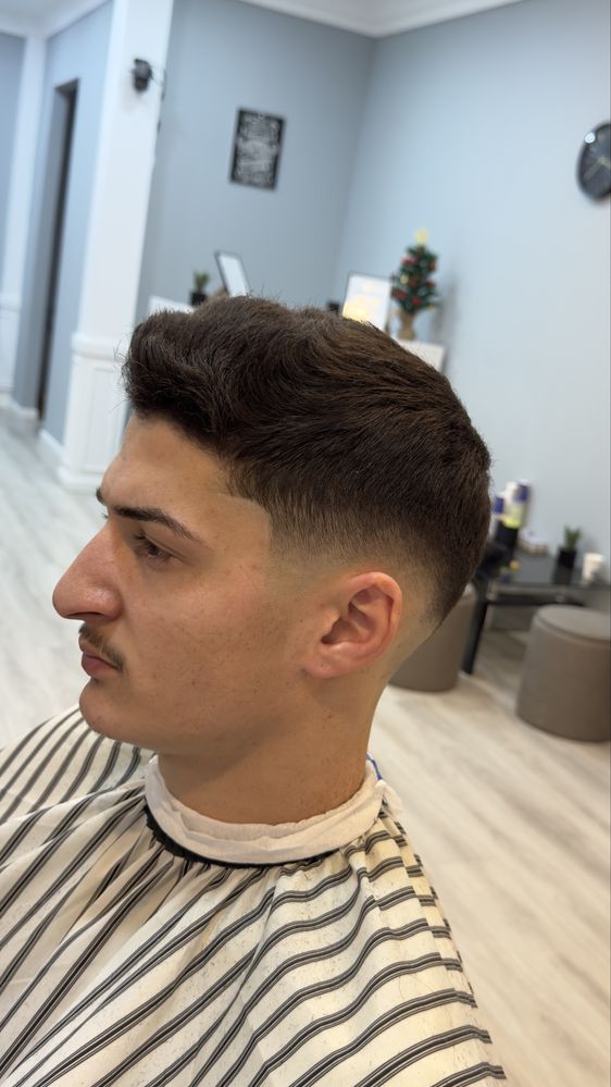 Barber at home.