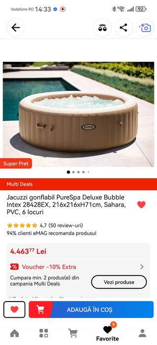 Jacuzzi/piscina Intex purespa deluxe bubble 6 persoane