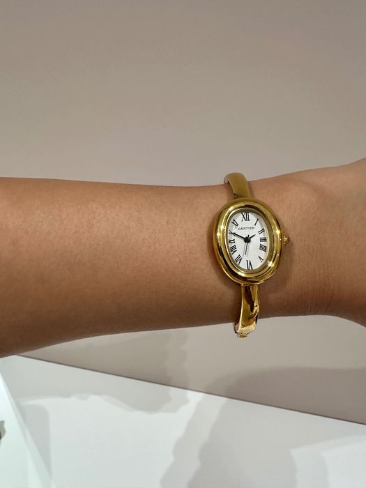 Часы копия Cartier Baignoire желтое золото