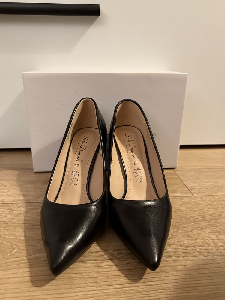 Pantofi eleganți damă negri, mărimea 37 – purtați o singură dată