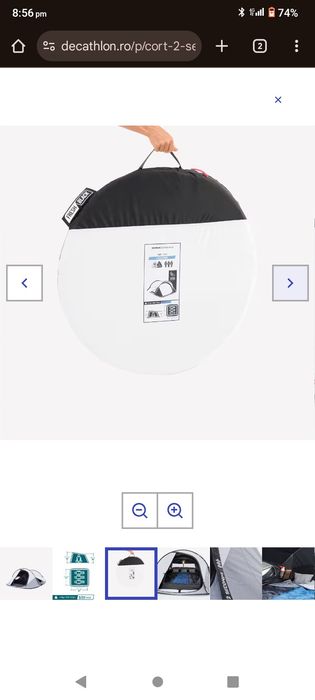 Cort Quechua 3pers Fresh and Black 2secunde