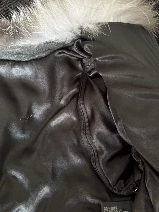 Дамско яке/елек с косъм от сребърна лисица и естествена кожа