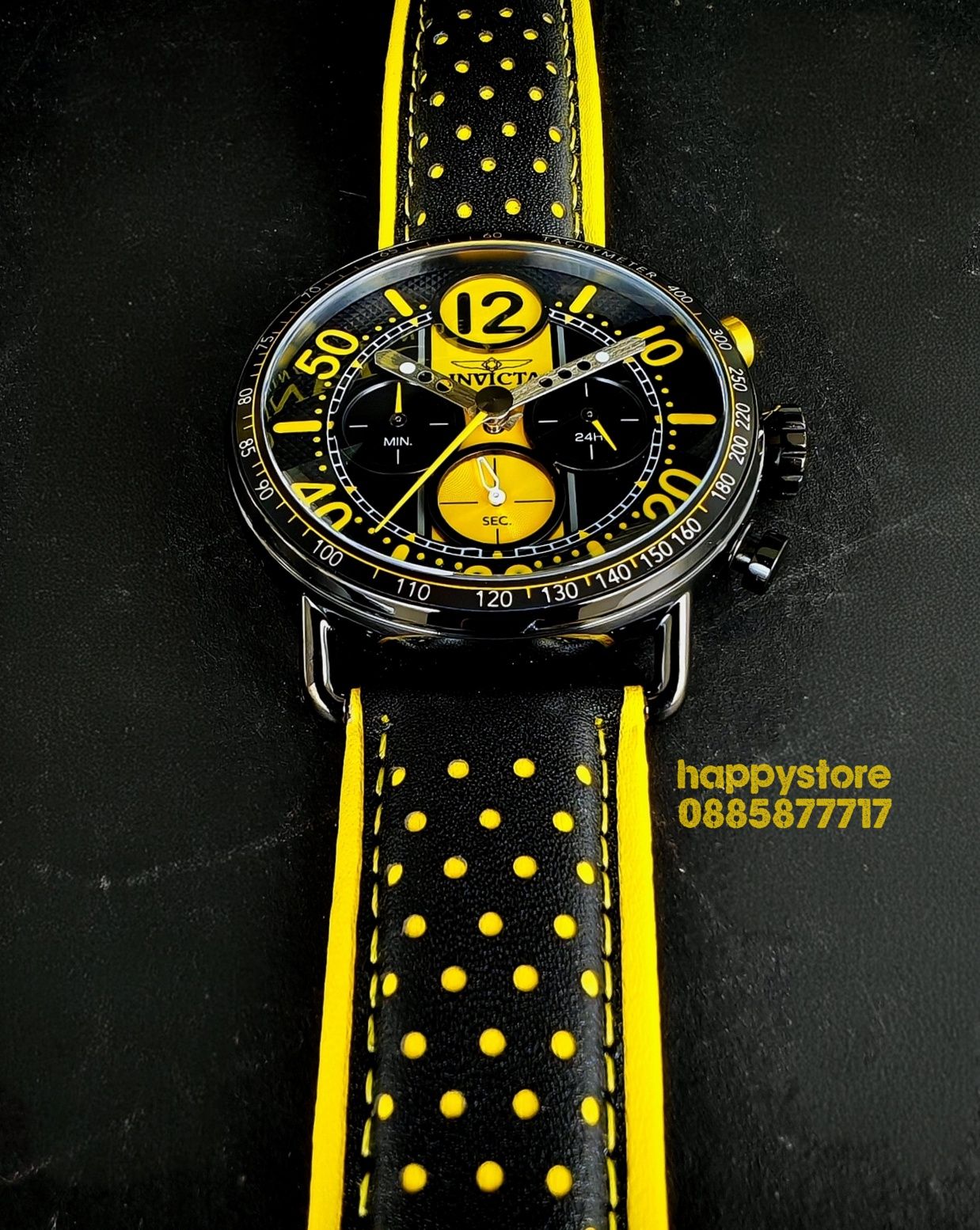часовник INVICTA Racing Aero Yellow 44 mm, Инвикта нов, ръчен часовник