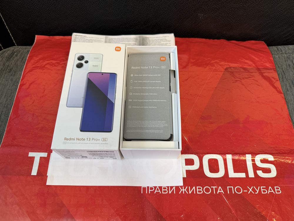 КАТО НОВ 256GB Redmi Note 13 Pro + 5G Technopolis Гаранция 2г plus