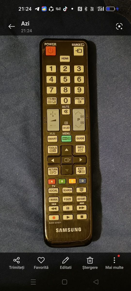 Telecomanda tv Samsung UE40D6000 originală.