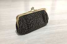 Portofel portmoneu piele cu animal print si inchidere metalica clutch