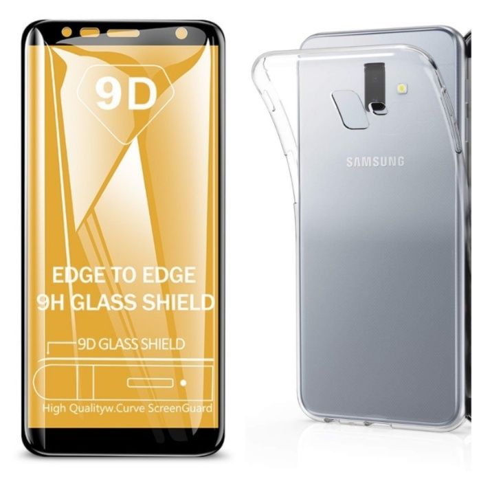 Samsung A6 A6 Plus 2018 Pachet Husa Silicon si Folie Sticla 11D