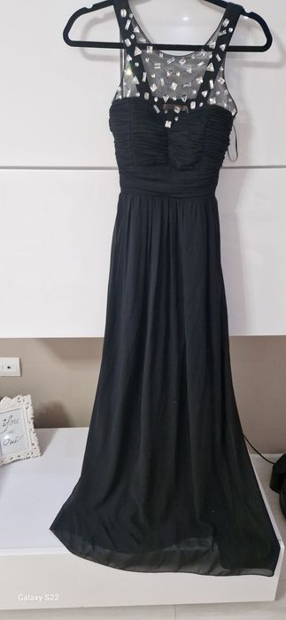 Черна официална рокля с камъни,размер М