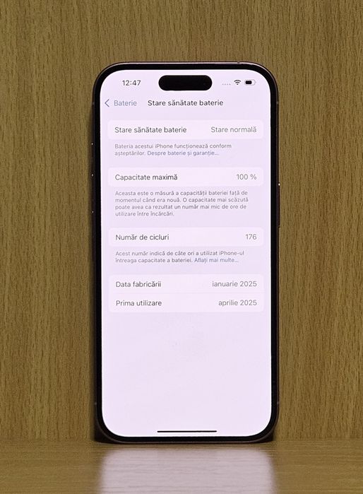 iPhone 16 100% baterie garanție