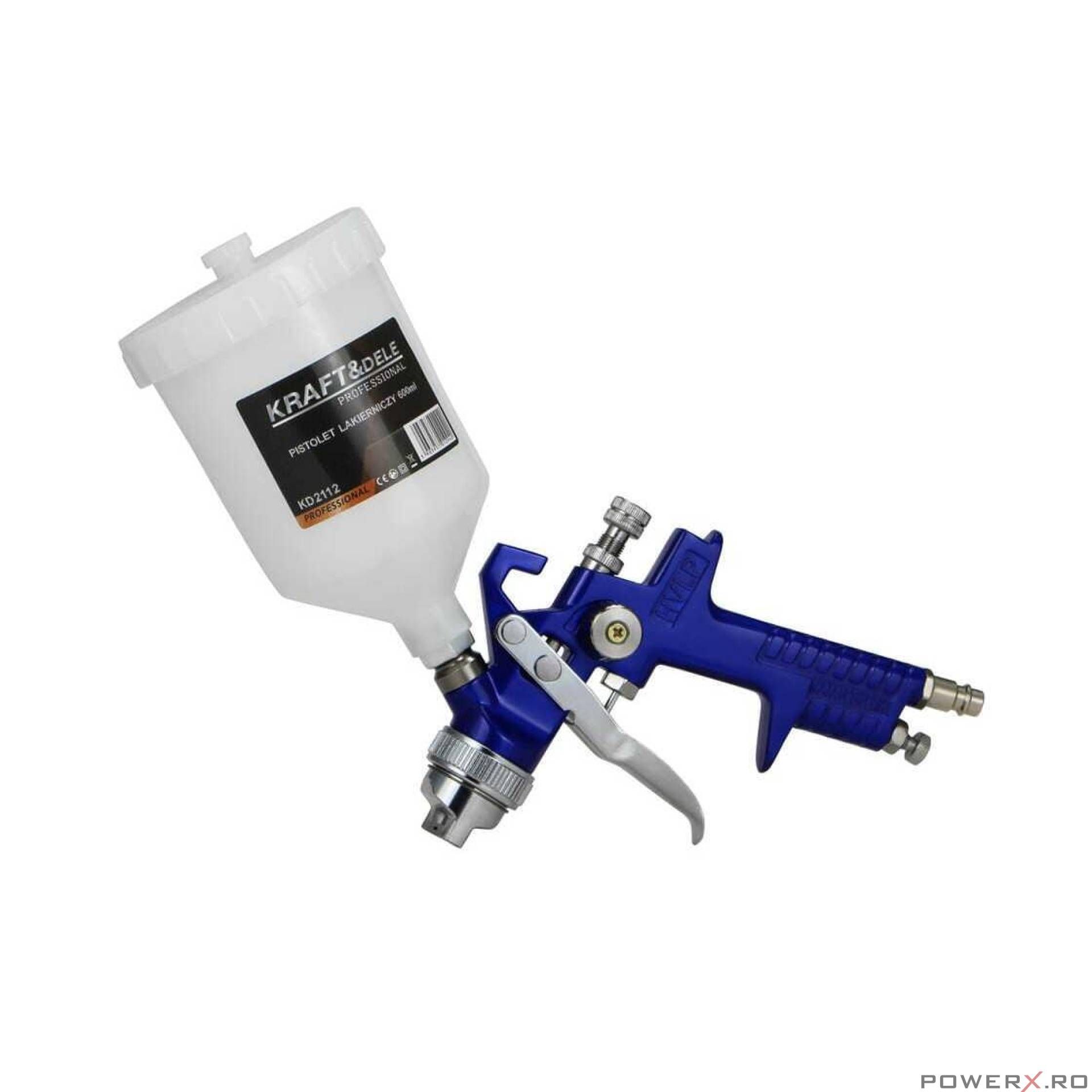 Pistol pentru vopsit pneumatic, duza 1.4mm, capacitate 600 ml, Kraft