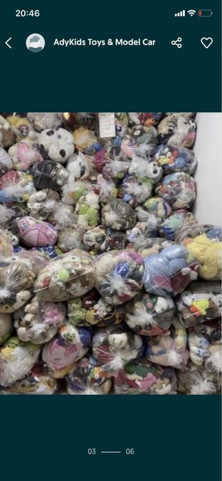 Jucării din pluș en gros la kg ambalate in saci de 10 kg