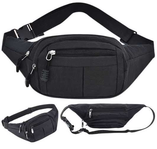 Мъжка чанта за през кръста тип паласка с 4 джоба
