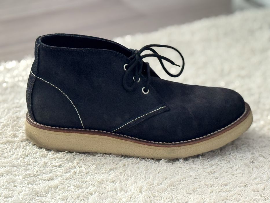 Emporio Armani botine din piele intoarsa,culoare bleumarin