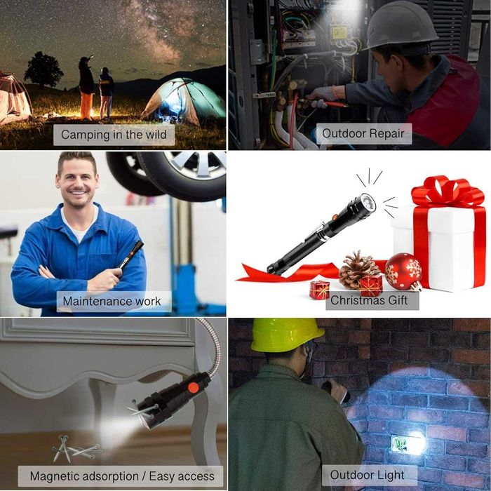 Магнитен телескопичен инструмент с LED – за трудно достъпни места