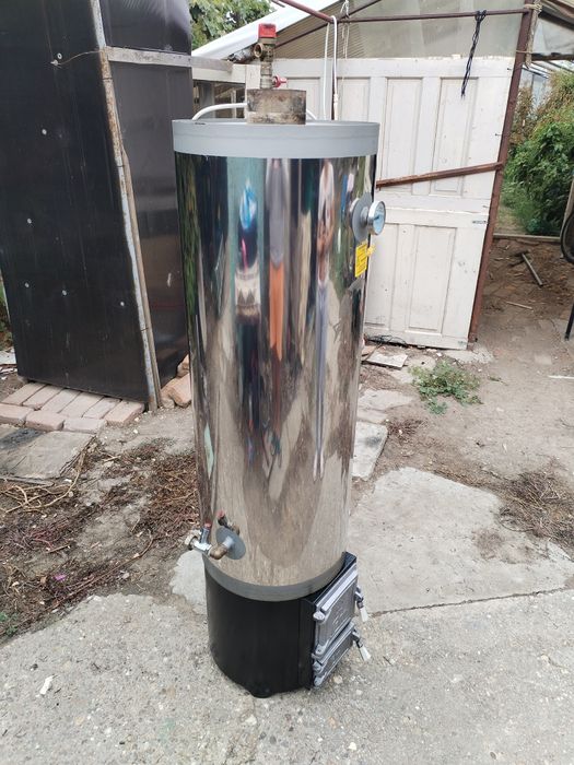 Boiler electric și pe lemne 120litri inox.