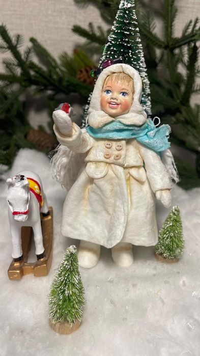 Ватная игрушка ручной работы.