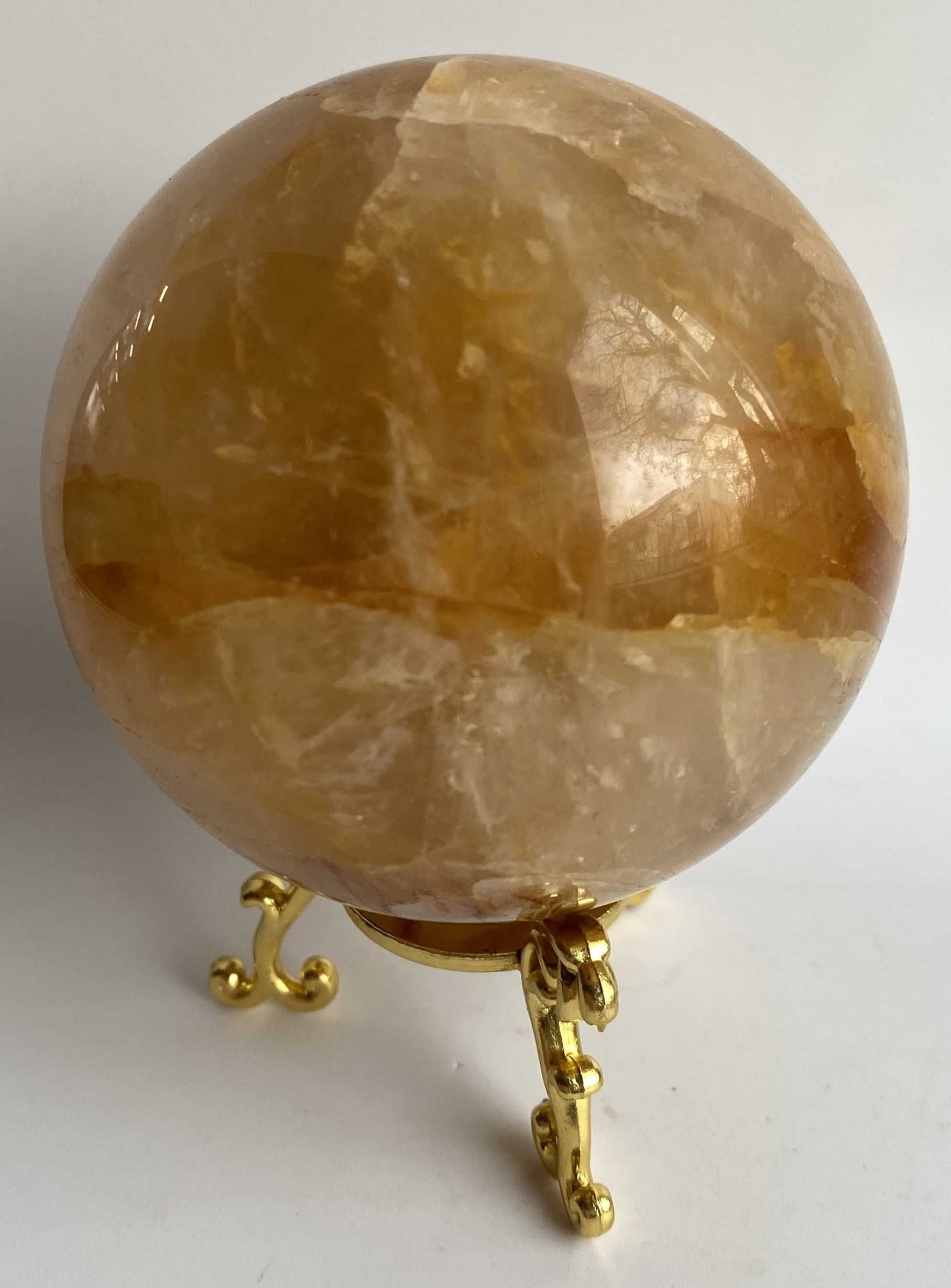 Cristale/Minerale-Cuart Hematoid Galben-sfera din piatra semipretioasa