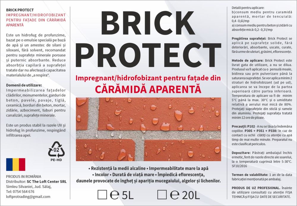 Brick Protect - Solutie de impermeabilizare caramida aparenta 5L