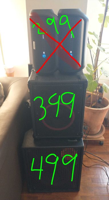 2 Boxe Activ cu bluetooth 300w, 10" si 12" inch subwoofer