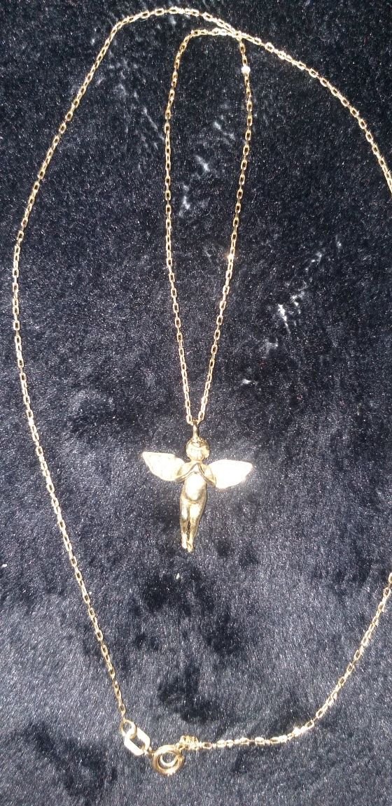 Lant înger cu pietre aur 14 k