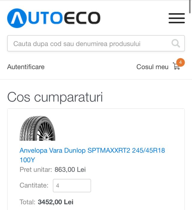 Roti BMW Originale ap Noi245/45R18 Dunlop-Rulate o sapt. Style 454