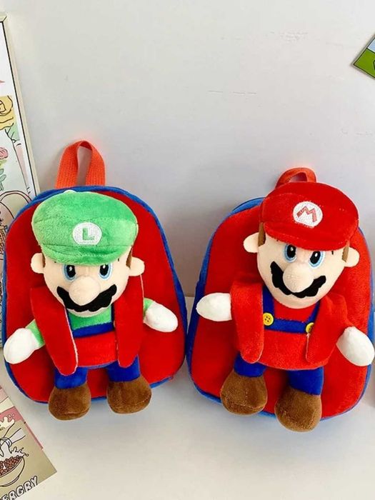 Плюшена Чанта за Деца Раница за Училище Супер Марио Super Mario
