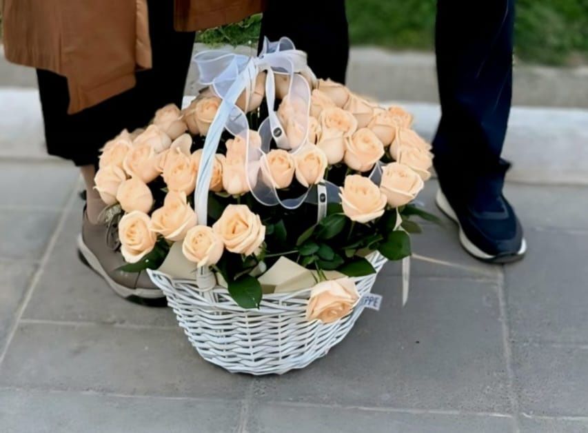 Цветы корзинка букет,Роза
