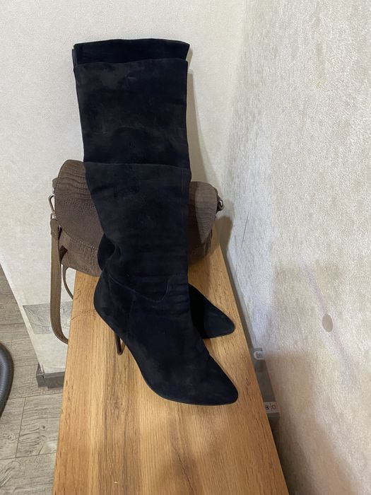 Натуральная замша сапоги демисезонные