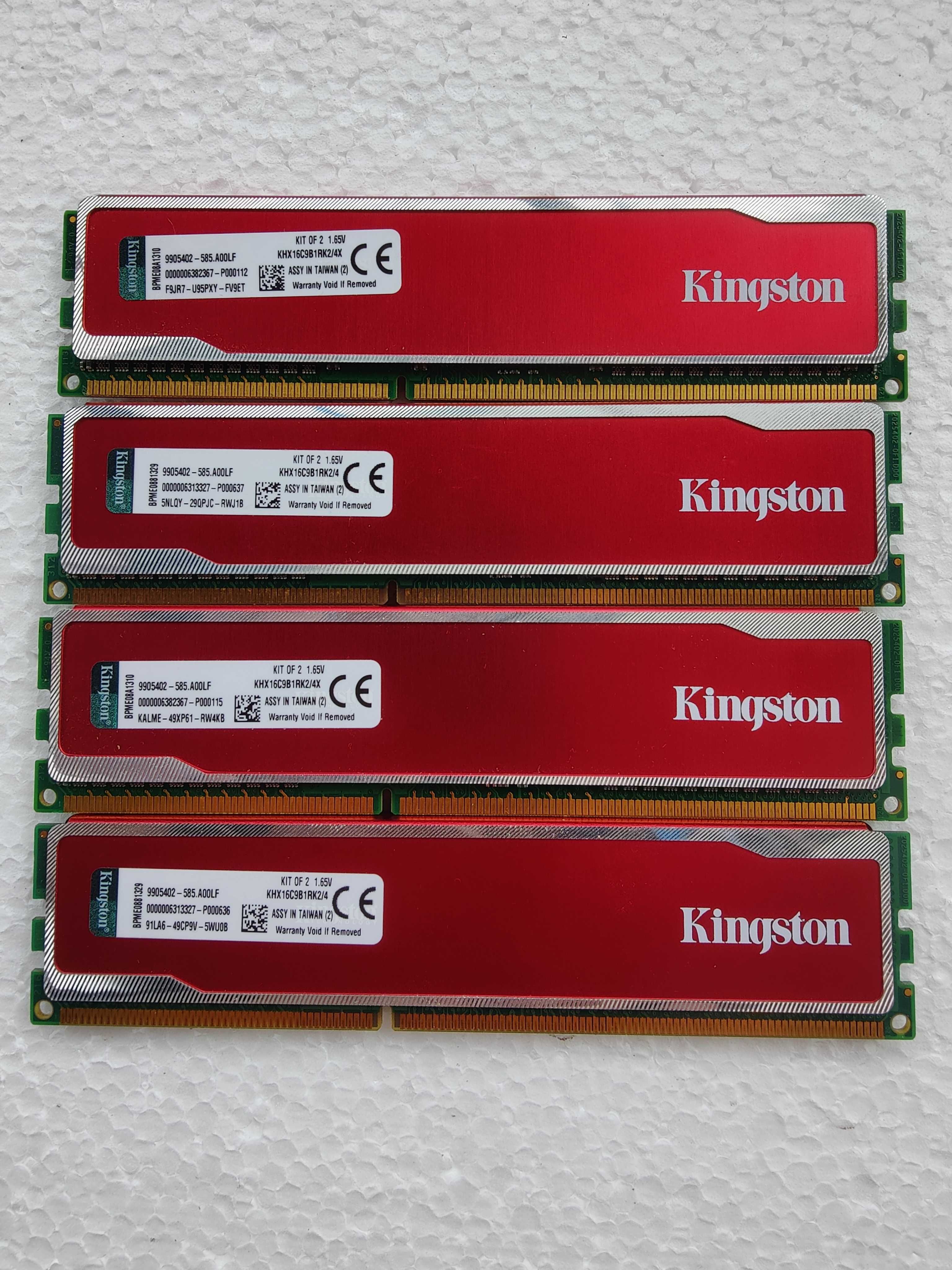 Kit Memorii ram Kingston HyperX red KHX16C9B1RK, 4 bucati x 2 Gb ddr3