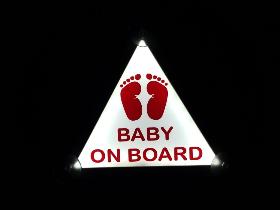 Светеща 3Д Табела BABY ON BOARD 12 волта