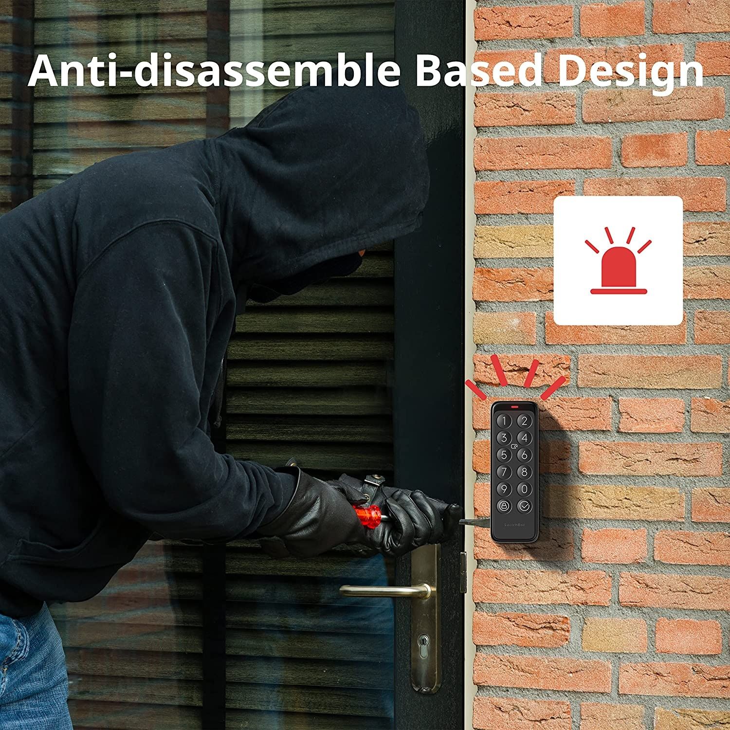 SwitchBot Smart Touch Keypad, Влизане без ключ с пръстов+кар