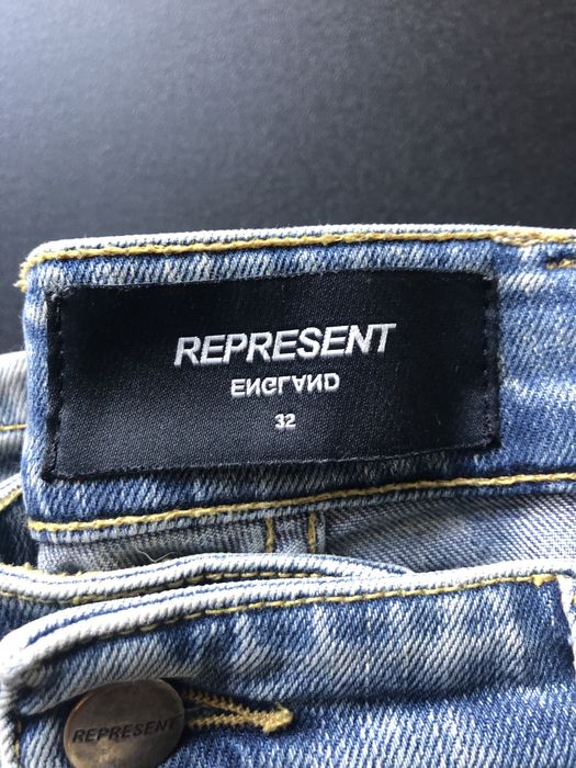 REPRESENT Denim Biker Pale Blue Skinny