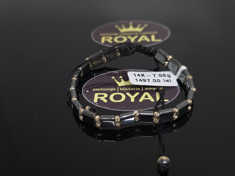 Bijuteria Royal: Brățară șnur aur 14k/7.58 gr
