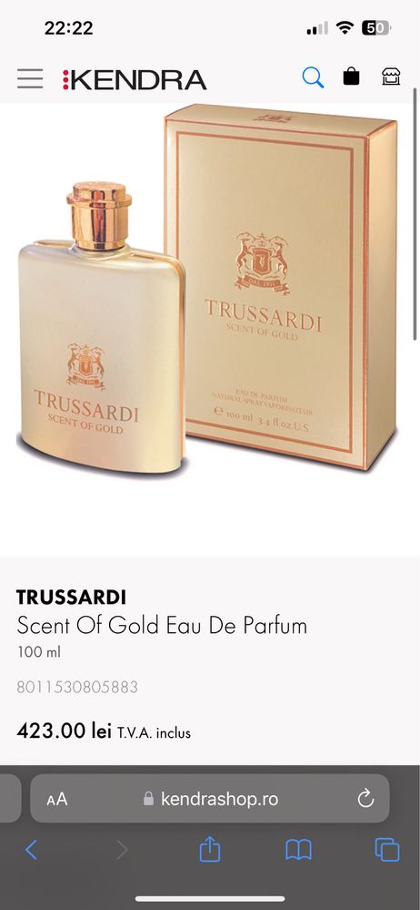 Parfum Trussardi Scent Of Gold 100ml